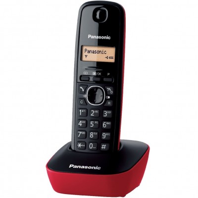 Ασύρματο Ψηφιακό Τηλέφωνο Panasonic KX-TG1611GRR Μαύρο-Κόκκινο